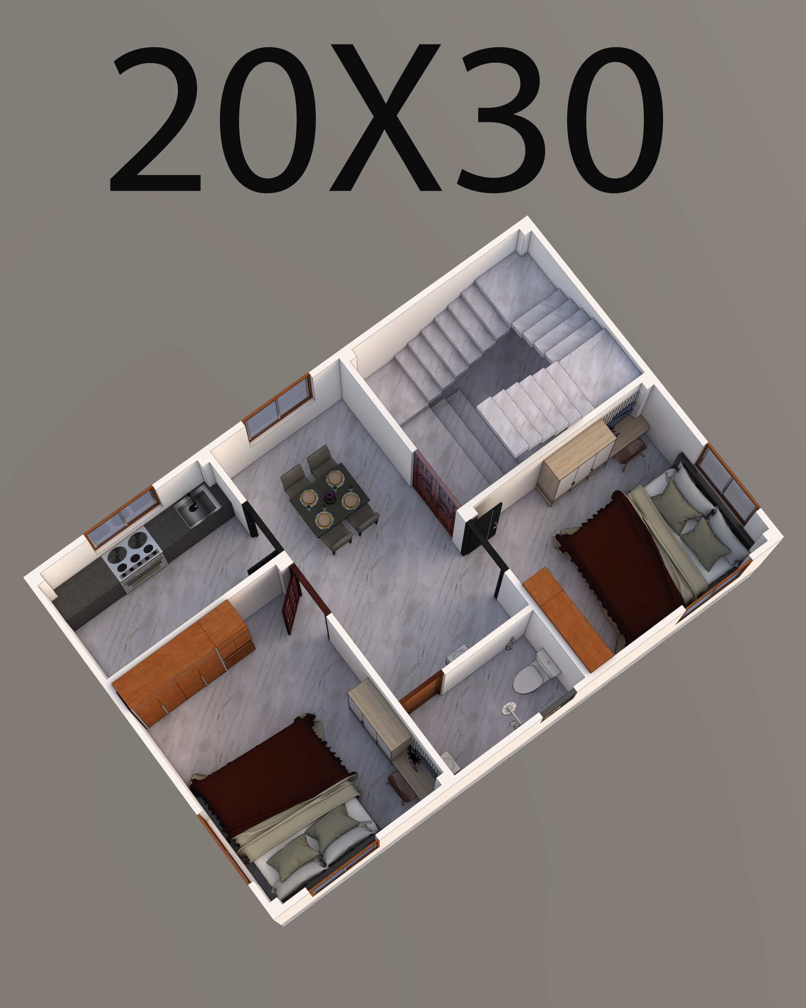 20X30 SQFT HOUSE DESIGN PLAN